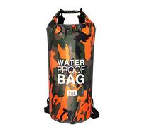 KBOLAE Sac de natation pliable de 2 L, bouée, sac étanche à la poussière, sac de rangement étanche à la poussière, ceinture de sauvetage nautique, sports nautiques, orange camouflage, 11,5 x 28 cm