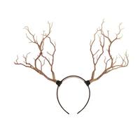 KBOLAE Serre-tête gothique en bois de cerf et cornes de cerf pour cosplay, coiffe de Noël, naturel