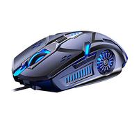 KBOLAE Souris filaire 6 boutons colorés lumineux souris de jeu mécanique gris