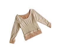 KBOLAE Sous-vêtement thermique pour femme de 40 à 70 kg - Pour l'hiver - Chaud - Pour temps froid - Base confortable - Manches longues - Couleur unie - Noir, Couleur chair, as description