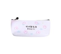 KBOLAE Trousse à crayons de grande capacité avec dessin animé - Boîte de rangement pour étudiants - Organiseur de papeterie pour l'école et le bureau - Blanc, blanc, Fidèle à la description, comme