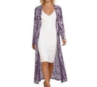 KBOPLEMQ Cardigan à paillettes pour femme - Longue veste ouverte - Cardigan avec paillettes - Manches longues - Manteau élégant pour fête, carnaval et carnaval - Robe de soirée - Veste fine ouverte à