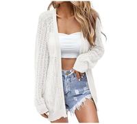 KBOPLEMQ Cardigan léger pour femme - Crochet ouvert sur le devant - Manches courtes - Cardigan d'été - Veste de protection solaire - Kimono décontracté - Manteau en tricot élégant - Boléro léger, Z2