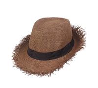 KBOPLEMQ Chapeau de paille pour jardinier, unisexe, idéal pour les vacances à la plage, le jardin ou les fêtes d'été, pour homme et femme, tressé et effiloché, confortable, chapeau de voyage hawaïen