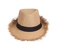 KBOPLEMQ Chapeau de paille pour jardinier, unisexe, idéal pour les vacances à la plage, le jardin ou les fêtes d'été, pour homme et femme, tressé et effiloché, confortable, chapeau de voyage hawaïen