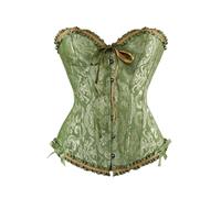 KBOPLEMQ Corset à lacets pour femme - Haut à lacets - Épaules dénudées - Satin - Floral - Boned - Vintage - Imprimé floral - Bustier - Lingerie - Haut - Shapewear - Taille pleine - Corset à lacets, O
