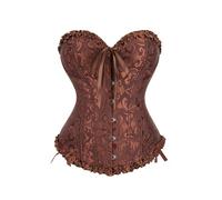 KBOPLEMQ Corset à lacets pour femme - Haut à lacets - Épaules dénudées - Satin - Floral - Boned - Vintage - Imprimé floral - Bustier - Lingerie - Haut - Shapewear - Taille pleine - Corset à lacets, O