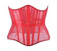 KBOPLEMQ Corset sous la poitrine sexy pour femme - Contrôle de la taille - Lingerie transparente - Ceinture gainante - Costume de carnaval - Noir - Bustier sexy - Haut nu - Ceinture large, P rouge.,