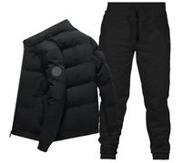 KBOPLEMQ Costume de ski pour homme en duvet d'hiver chaud Costume neige décontracté Ensemble de deux pièces Ensemble de veste et pantalon de snowboard Costumes d'automne et d'hiver pour hommes Veste