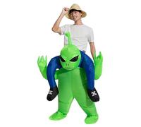 KBOPLEMQ Costume gonflable Alien Arry People pour adulte Costume d'Halloween pour homme Vert Costume amusant Blow Up Cosplay pour fête