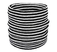 KBOPLEMQ Écharpe tube pour femme - Unisexe - Rayée - Doux au toucher - Mode - Écharpe ronde - Épaisse et chaude - Écharpe en tricot confortable - Écharpe tube chaude - Écharpe d'hiver, O Noir., taille