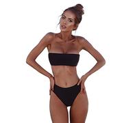 KBOPLEMQ Ensemble bikini pour femme - Bikini - Push Up - Sexy - Bas de bikini - Maillot de bain - Maillot de bain deux pièces - Maillot de bain d'été, Noir , S