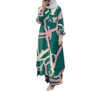KBOPLEMQ Ensemble de 2 vêtements de prière pour femme musulmane - Tenue Ramadan Dubaï - Vêtements islamiques - Haut à manches longues et pantalon long pour femme - Abaya, O Vert., L