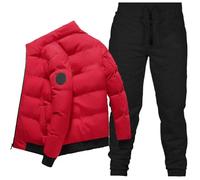 KBOPLEMQ Ensemble de ski pour homme en duvet d'hiver chaud Vestes de snowboard + pantalons Combinaison de jogging Costume de neige Tenue de loisirs Ensemble de deux pièces Sport Ensemble automne hiver