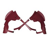 KBOPLEMQ Épaule médiévale rétro en cuir synthétique Steampunk - Ajustable - Style viking - Chevalier - Pour cosplay - Accessoire de costume - Avec ceinture et armure, rouge, taille unique