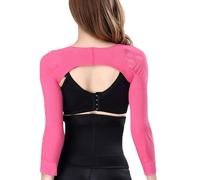 KBOPLEMQ Femmes Hauts du Bras Shaper Corps Manchons de Compression Dos Correction des épaules Bras Manches Correcteur de Posture Bras Amincissant Shaper Invisible Bras Shapewear Noir, O rose., L