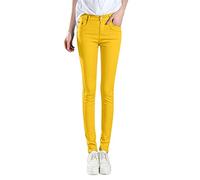 KBOPLEMQ Jean pour femme - Taille haute - Stretch - Denim - Jeans pour femme - Skinny - Coupe ajustée - Jean tube - Jean crayon - Pantalon décontracté - Loisir - Couleur unie - Pantalon de costume