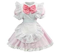 KBOPLEMQ Lolita - Robe pour femme - Style gothique, kawaii, japonaise, Lolita, princesse, courte, pour cosplay, vintage, avec volants - Robe en dentelle punk, O rouge., XL