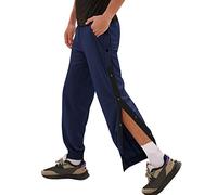 KBOPLEMQ Pantalon de rééducation pour femmes et hommes à ouverture latérale - Pantalon d'entraînement baggy avec boutons - Pantalon de sport détachable - Pantalon de rééducation avec fermeture éclair