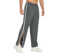 KBOPLEMQ Pantalon de rééducation pour femmes et hommes à ouverture latérale - Pantalon d'entraînement baggy avec boutons - Pantalon de sport détachable - Pantalon de rééducation avec fermeture éclair