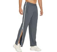 KBOPLEMQ Pantalon de rééducation pour femmes et hommes à ouverture latérale - Pantalon d'entraînement baggy avec boutons - Pantalon de sport détachable - Pantalon de rééducation avec fermeture éclair