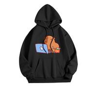 KBOPLEMQ Pull adolescent fille Kawaii Sweat à capuche femme avec impression Capybara Doux Sweat à capuche Sweat à capuche imprimé mignon Manches longues Automne Hiver Hauts Dessin animé Pull Y2K