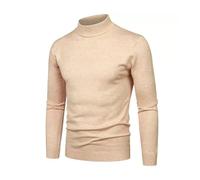 KBOPLEMQ Pull en tricot pour homme à demi col roulé - Manches longues - Tricot fin - Pull chaud à col roulé - Col montant - Thermo - Pull d'hiver - Sous-pull thermique - Coupe ajustée - Sweatshirt