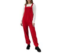 KBOPLEMQ Salopette baggy 2025 pour femme - Pantalon de travail sans manches - Décontracté - Pantalon long droit - Élégant - Avec poches - Combinaison extensible - Pour fille - Jeans, O rouge., S