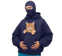 KBOPLEMQ Sweats à capuche avec poche pour chat hommes femmes sweatshirts drôles double capuche sweat à capuche chat et chien sac de transport pull avec poche pour chien mignon support animal de