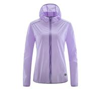 KBOPLEMQ Veste de pluie pour femme - Imperméable - Protection solaire - Coupe-vent - Imperméable - Ultra légère - Avec capuche - Couleur unie - Veste d'extérieur respirante, O violet, S