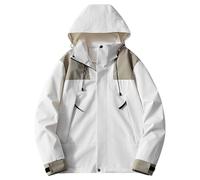 KBOPLEMQ Veste de pluie pour homme - Imperméable - Respirante - Coupe-vent - Fine et légère - Avec capuche - Fermeture éclair réfléchissante - Veste de randonnée pour le camping, la pêche, l'extérieur