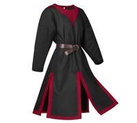 KBOPLEMQ Vêtements médiévaux pour homme, costume de chevalier croisé, tunique viking, templier, tenue de cosplay, costume médiéval, tunique élégante pour le carnaval, Halloween et les fêtes