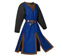 KBOPLEMQ Vêtements médiévaux pour homme, costume de chevalier croisé, tunique viking, templier, tenue de cosplay, costume médiéval, tunique élégante pour le carnaval, Halloween et les fêtes