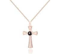 Kboutiques Collier Crucifixion 'Dich ich Liebe' 100 langues gravé, collier d'amour pour petite amie, cadeaux pour femme, fête des mères, Saint-Valentin, Noël, mittelgroße, bronze, Mittelgroße, Bronze