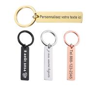 KBPTM Porte-clés Personnalisé, Porte Clef Personnalisable image/avec texte/numéro/nom gravé, cadeau porte-clés personnalisé pour petit ami (Porte-clés personnalisés)