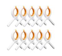 KBRPEY 10 Pièces Pinces à Linge Grandes Ovales Ressort Puissant Clips Robustes Plastique Résistant Étendoir Lessive