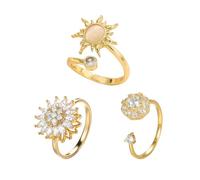 KBRPEY 3 pcs Bague Anti Stress Femme Argent Fidget Bague Anxiété Rotative Ouverts Reglables Spinner Anneaux Ensemble pour Détente Travail et Sorties