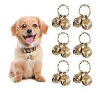 KBRPEY 6 Pièces Clochette Chien et Chat Vintage en Laiton Durable Extra Bruyantes Animal de Compagnie Cloches de Suivi Traqueur pour Collier