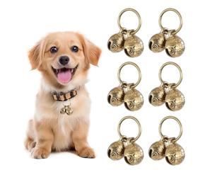 KBRPEY 6 Pièces Clochette Chien et Chat Vintage en Laiton Durable Extra Bruyantes Animal de Compagnie Cloches de Suivi Traqueur pour Collier