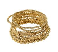 KBRPEY 7 Pièces Bracelets Set pour Femmes et Filles Perlé Or Empilable Réglable Élastique Bracelet Mode Délicat Bijoux de Saint Valentin Anniversaire Noël