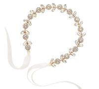 KBRPEY Bandeau Cheveux Floral Cristal Brillant Ornement Coiffure Mariage Cérémonie Ruban Ajustable Élégant