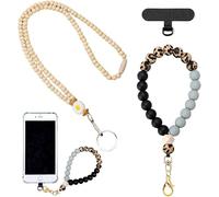 KBRPEY Bijoux de Telephone Pendentif en Perles Imprimé Léopard À la Mode et Exquis Facile à Transporter Cadeau pour la Famille et les Amis