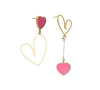 KBRPEY Boucles D'oreilles Asymétriques Cœur Pendantes Romantiques Bijoux Femme Élégants Dorés