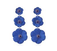 KBRPEY Boucles D'oreilles Camélia Cascade Fleurs Superposées Pendantes Bijoux Femme Élégants Cristaux Décoration Printemps Été