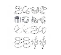 KBRPEY Boucles d'Oreilles Femme Acier Inoxydable Set de 8 Paires Boucles d'Oreilles Mode Élégant Bijoux Femme pour Toutes Occasions (Argent)