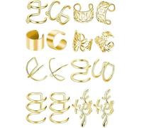 KBRPEY Boucles d'Oreilles Femme Acier Inoxydable Set de 8 Paires Boucles d'Oreilles Mode Élégant Bijoux Femme pour Toutes Occasions (Or)
