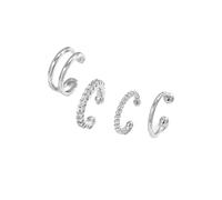 KBRPEY Boucles d'Oreilles Femme Pendantes Ear Cuff Manchette Oreille Sans Perçage Bijoux Fantaisie Accessoires Mode Boucle Oreille Pendante Élégante(Argent)