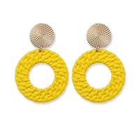 KBRPEY Boucles d'Oreilles Femmes Filles Géométriques pour Femmes Grandes Boucles d'Oreilles Rondes Boho Boucles d'Oreilles Argent Hypoallergénique (Jaune)