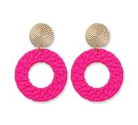 KBRPEY Boucles d'Oreilles Femmes Filles Géométriques pour Femmes Grandes Boucles d'Oreilles Rondes Boho Boucles d'Oreilles Argent Hypoallergénique (Rouge)