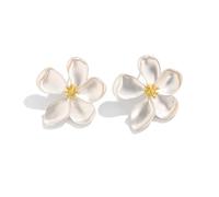 KBRPEY Boucles D'oreilles Fleur Pétales Métalliques Bijoux Femme Clous Élégants Accessoires Printemps Été Ornements Botaniques Parures Féminines